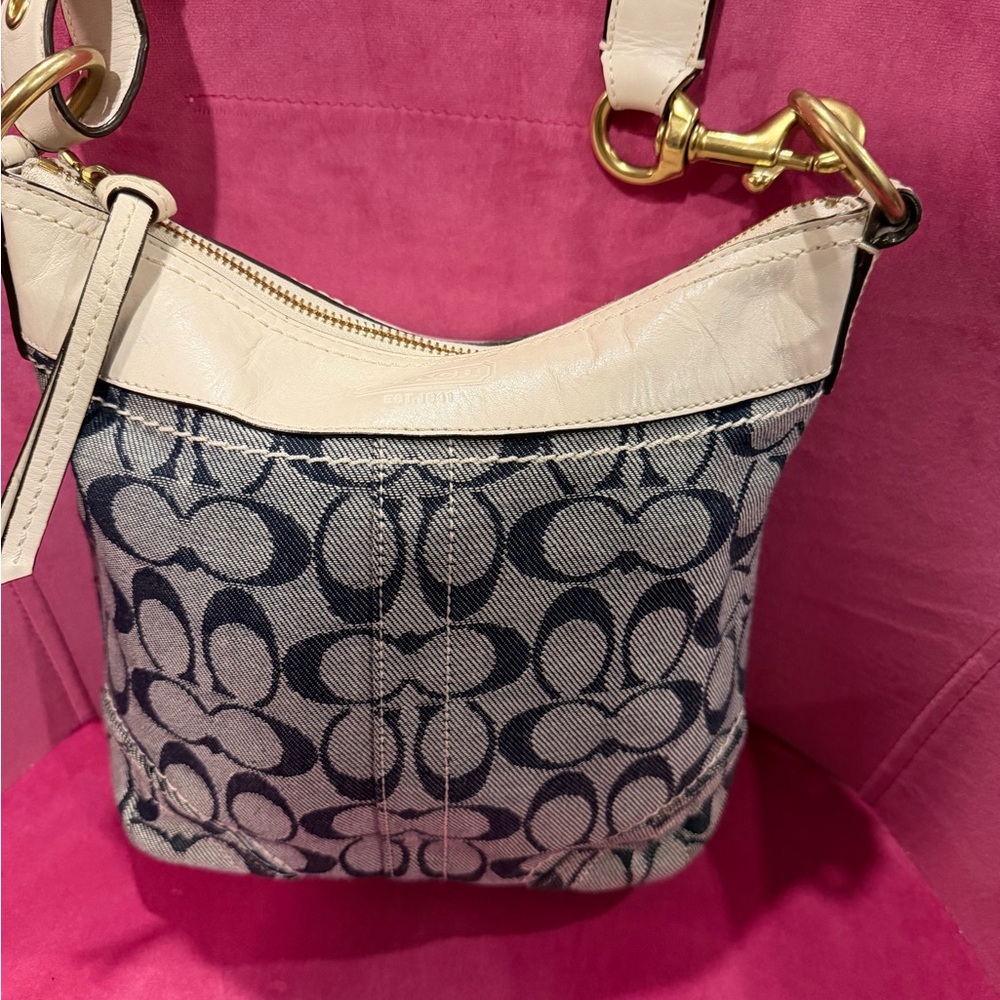 Coach Signature Canvas and Leather Shoulder Bag